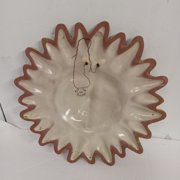 Mexican Handpainted Terra cotta Sun Face Wall Art 12" Cobalt - Picture 2 of 4